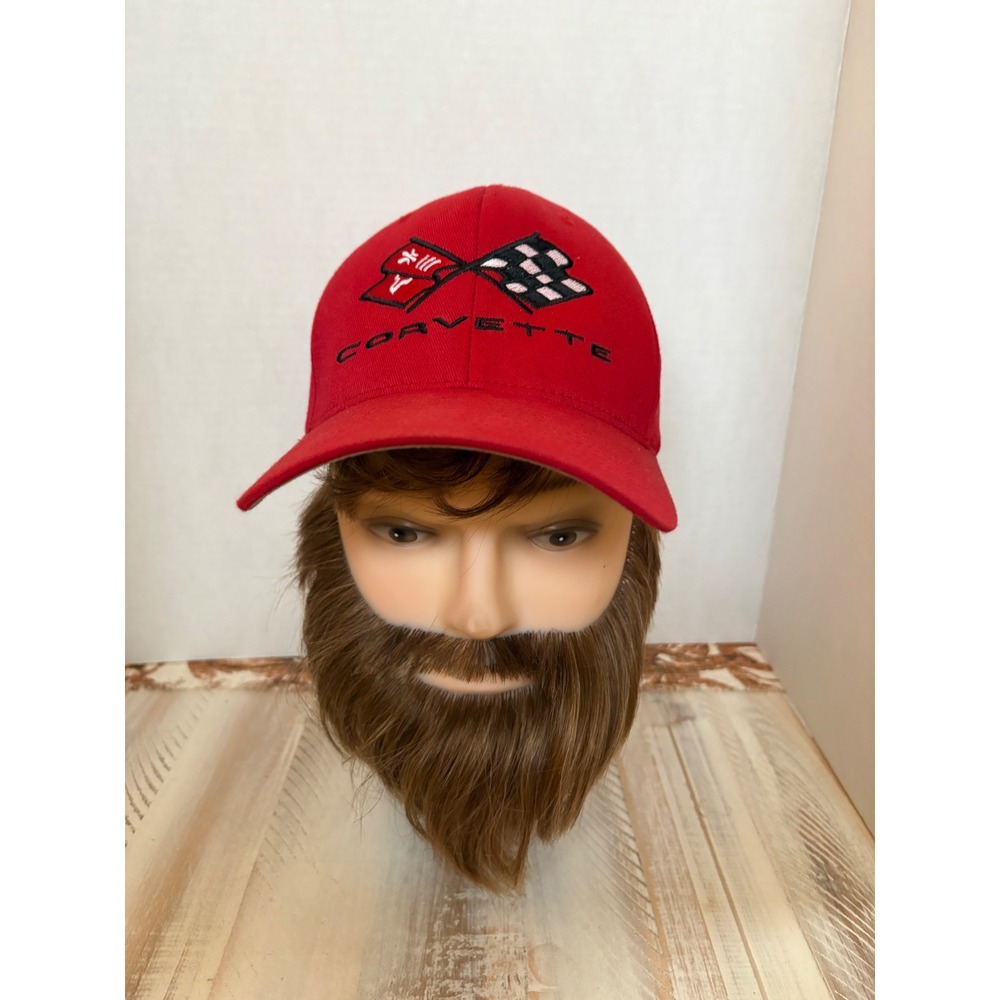 Lot of 2 Corvette C5 Logo Flexfit Hats Black Red Embroidered Baseball Caps Mens - Picture 4 of 10